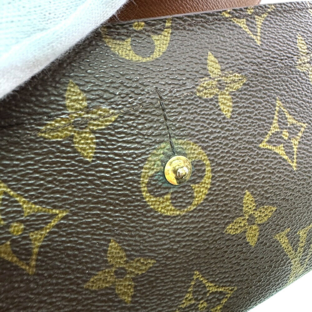 Louis Vuitton Brown Leather Wallet (Tri-Fold)