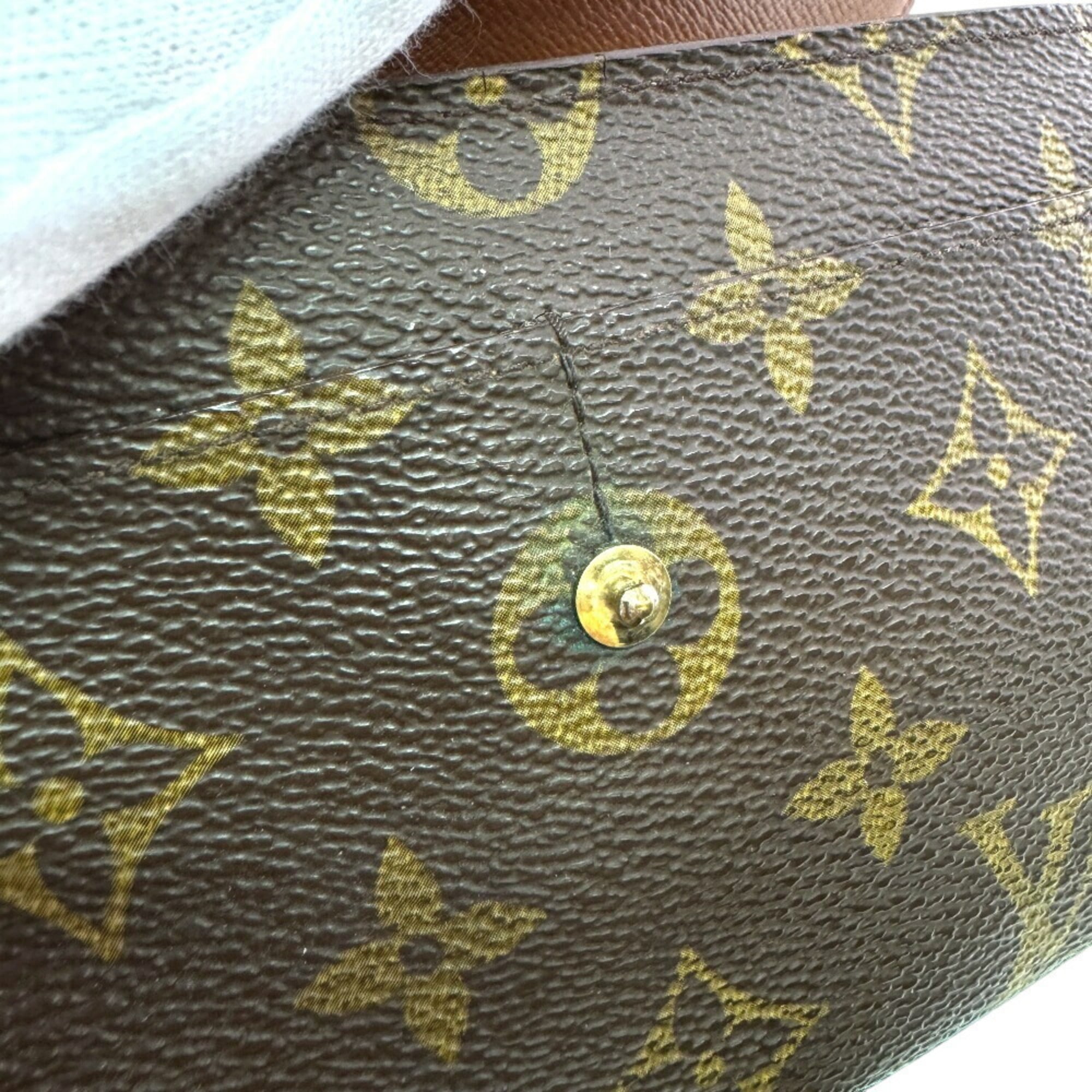 Louis Vuitton Brown Leather Wallet (Tri-Fold)