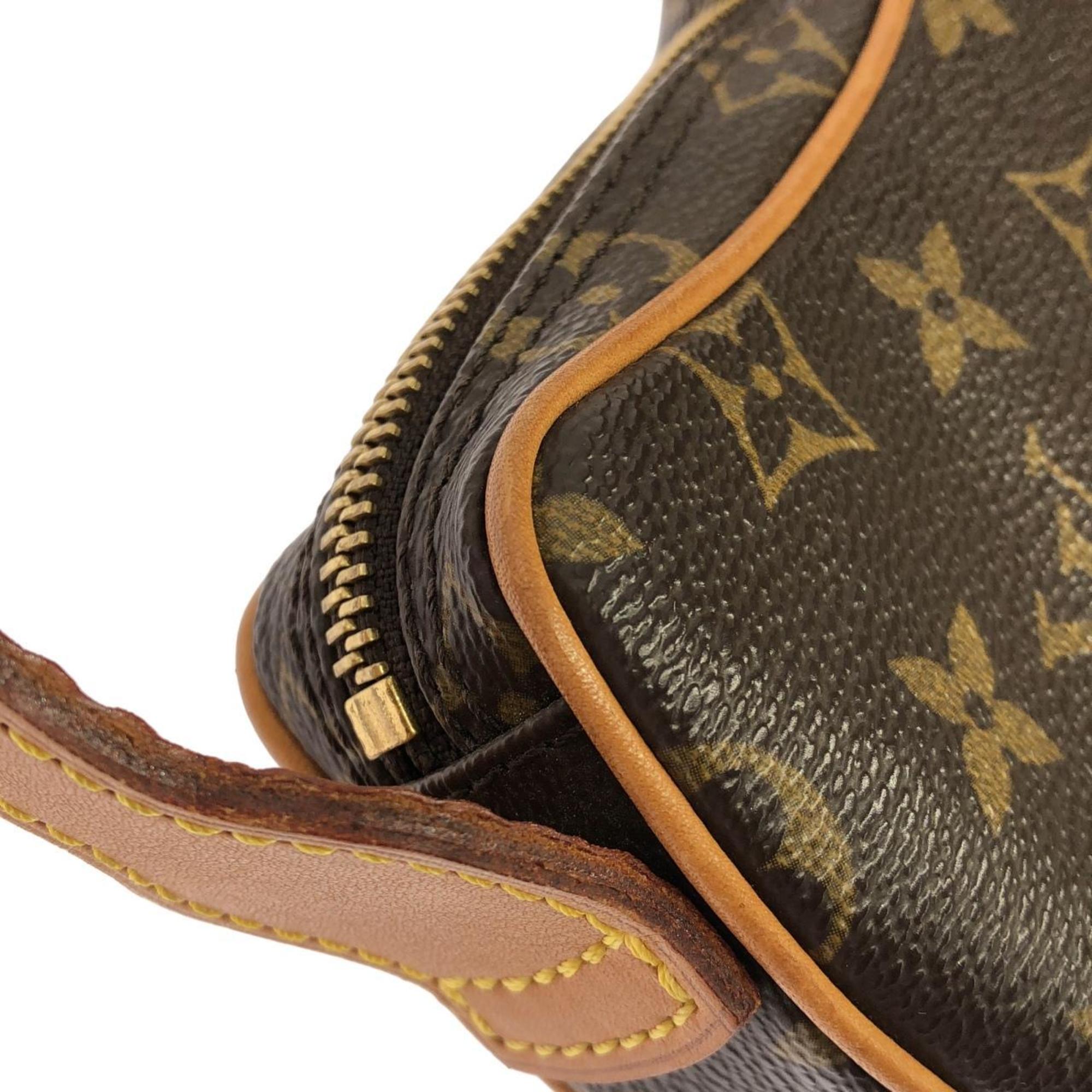 Louis Vuitton Marron Coated Canvas Pochette Shoulder Bag