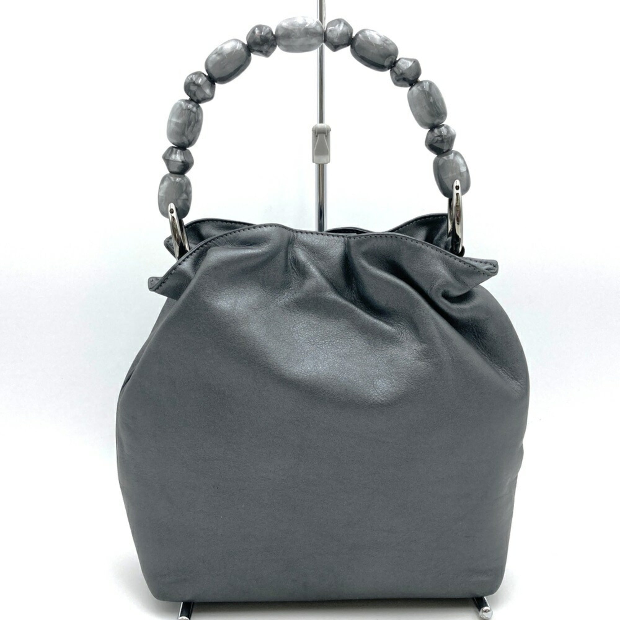 Christian Dior Gray Leather Handbag (Pre-Owned)