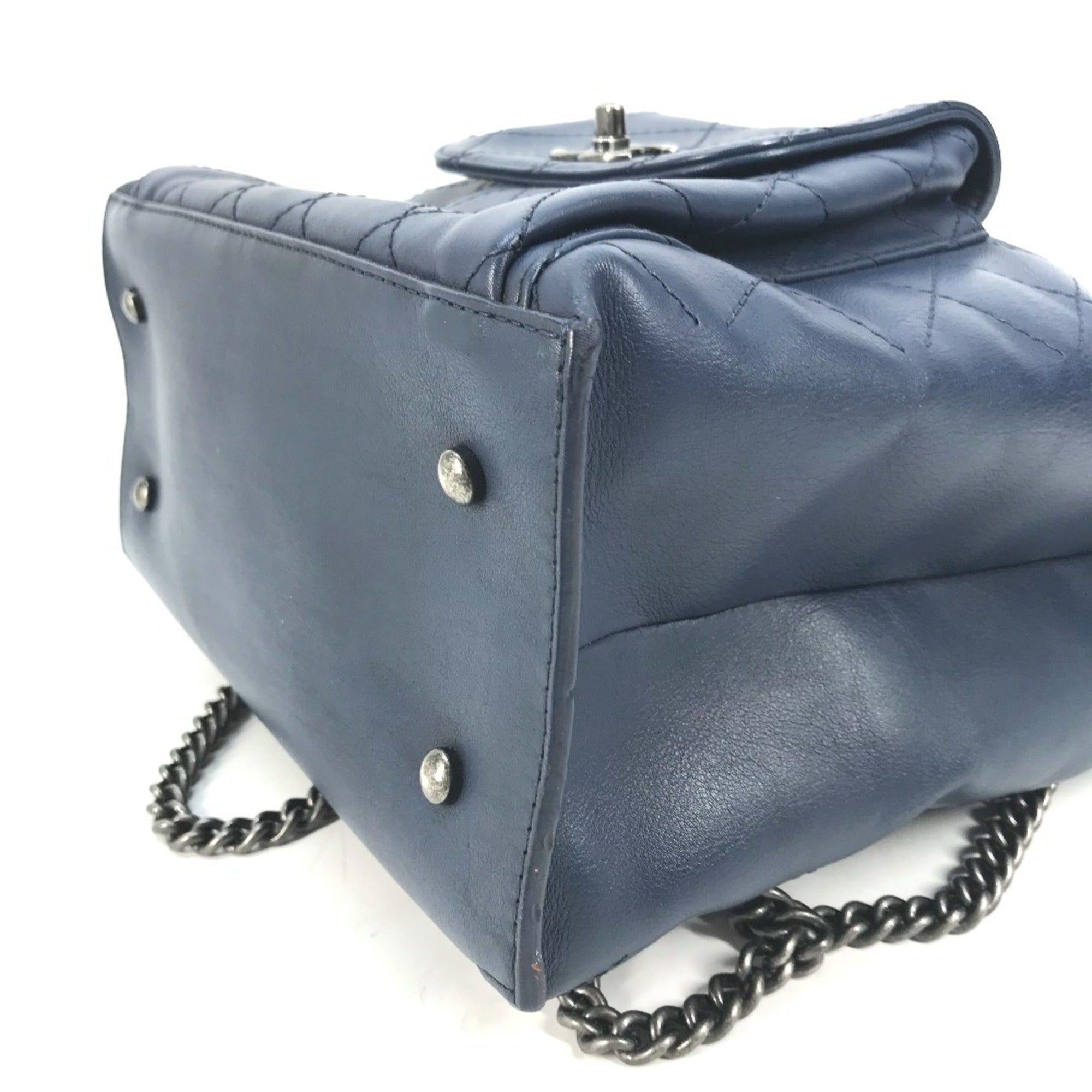 Chanel Blue Leather Shoulder Bag