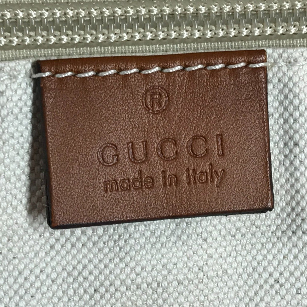 Gucci Orange Nylon Leather Handbag Tote Bag (Pre-Owned)