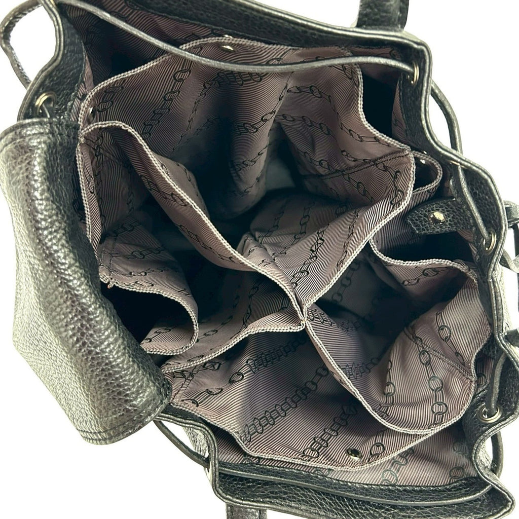 Louis Vuitton Black Leather Handbag Tote Bag