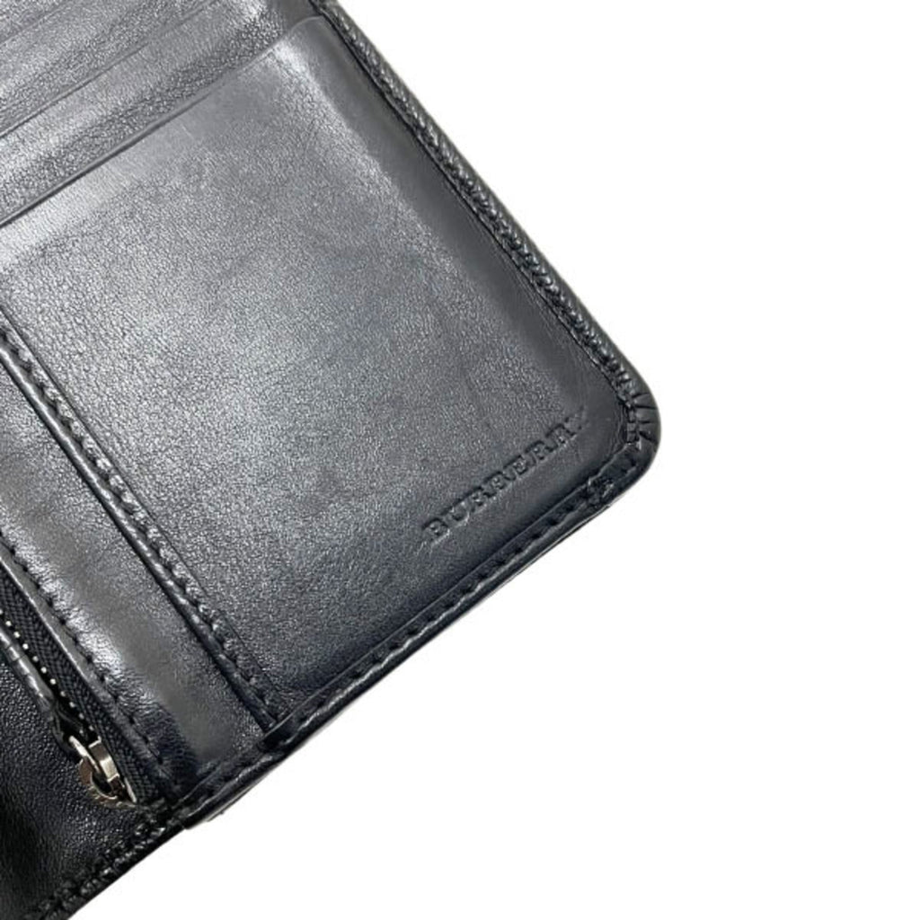 Burberry Black Leather Long Wallet (Bi-Fold)