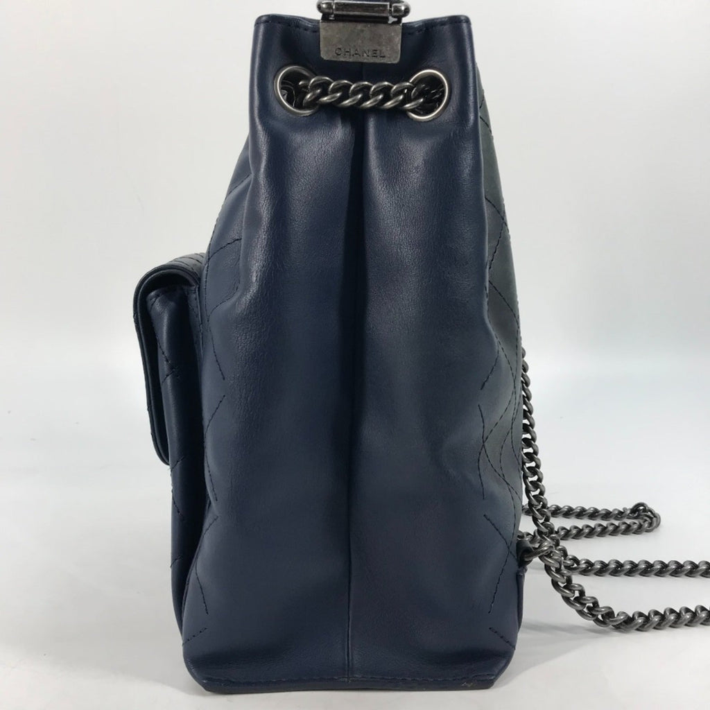 Chanel Blue Leather Shoulder Bag