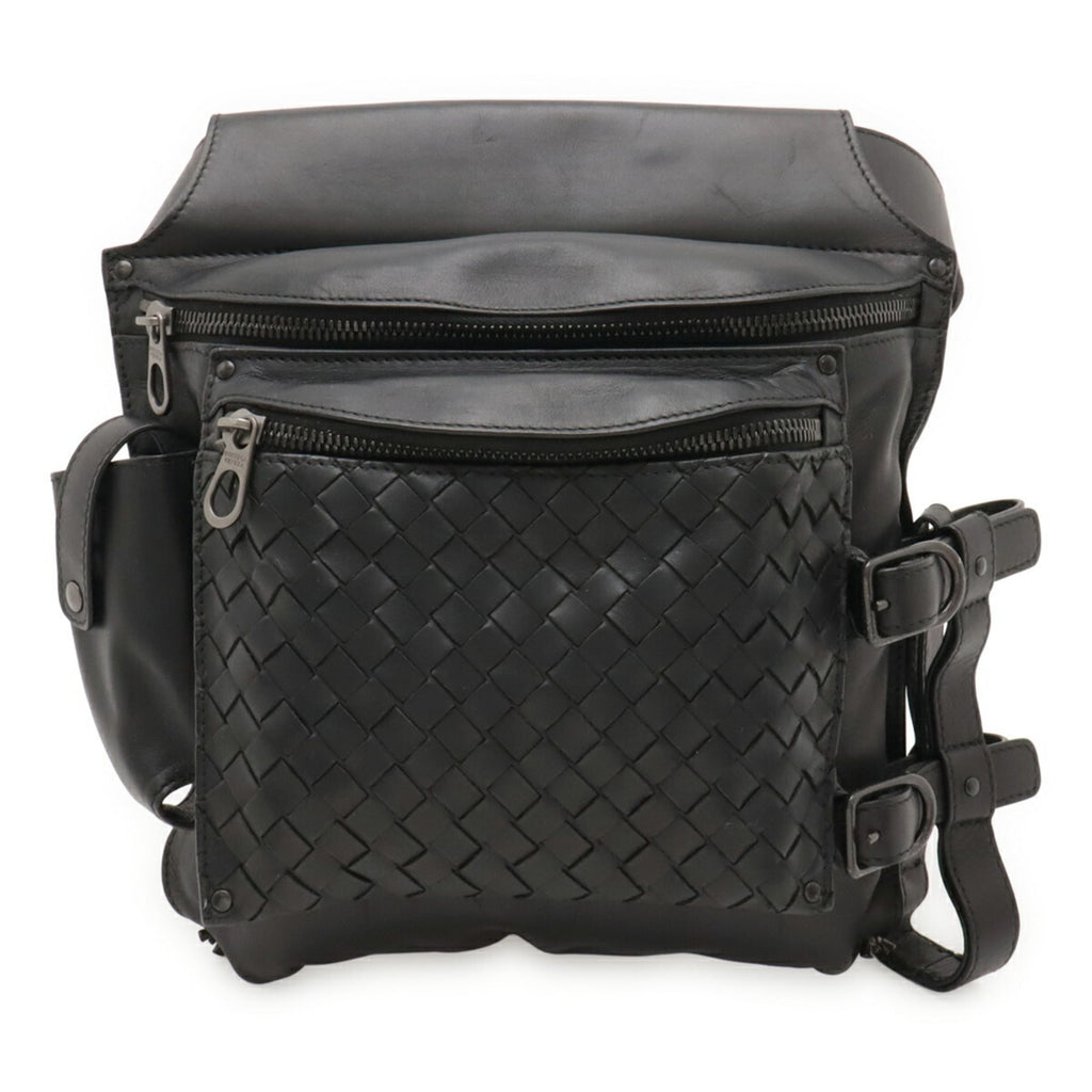 Bottega Veneta Black Leather Fanny Pack