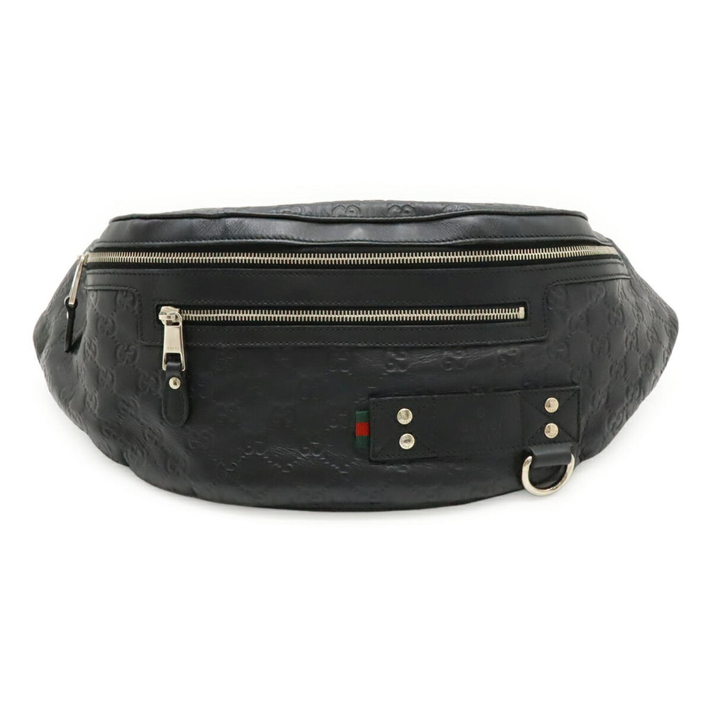 Gucci Black Rubber Coated Canvas Leather Pouch Sling Bag (Pre-Owned)
