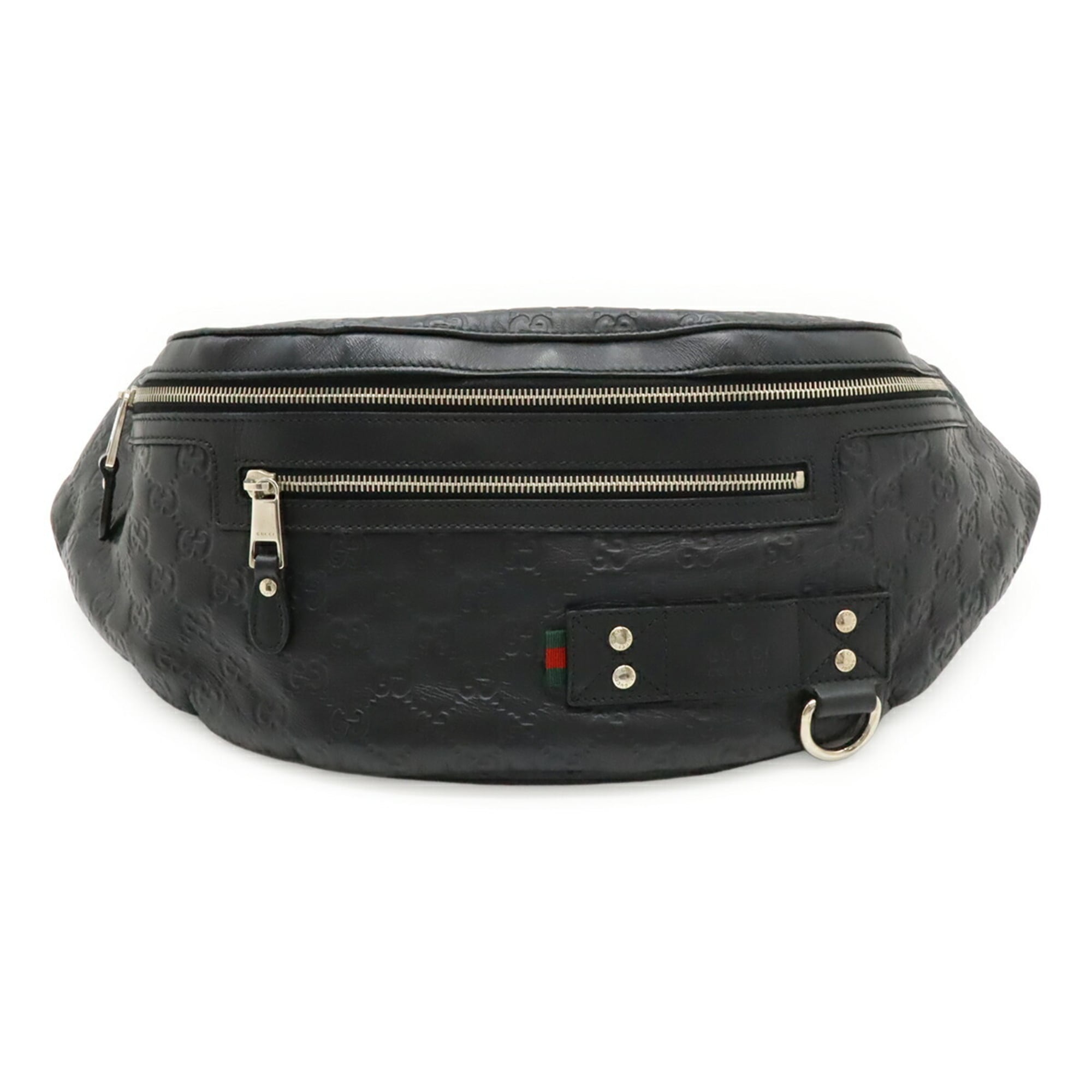 Gucci Black Rubber Coated Canvas Leather Pouch Sling Bag (Pre-Owned)