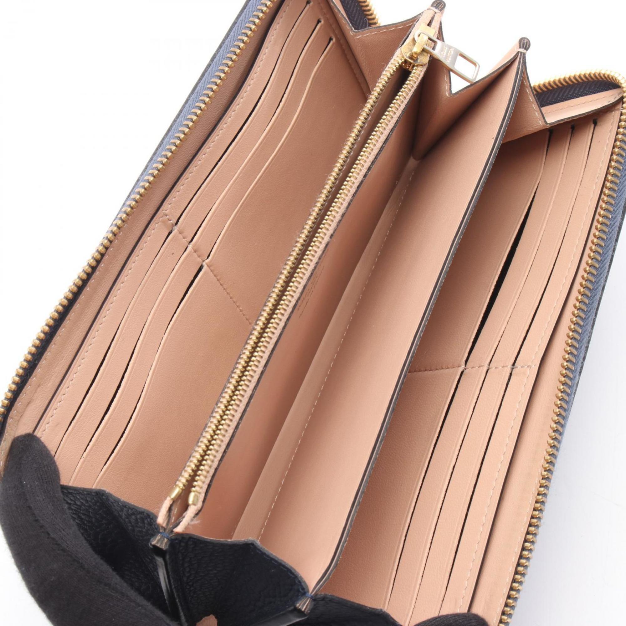 Louis Vuitton Navy Navy Blue Leather Long Wallet