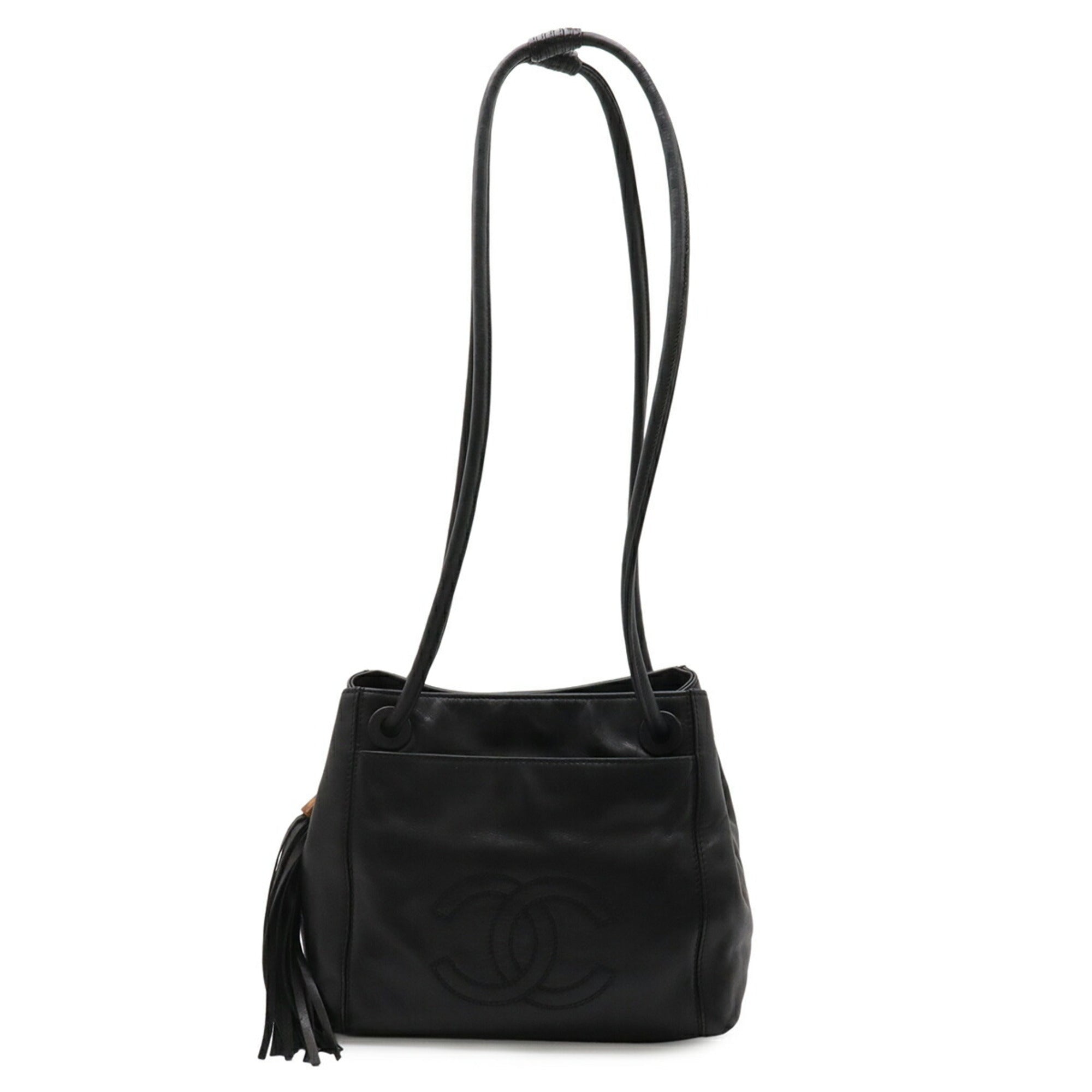 Chanel Black Leather Shoulder Bag