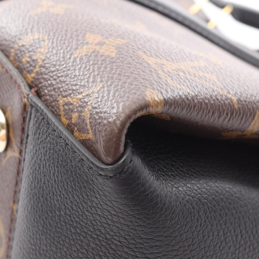 Louis Vuitton Monogram Black Brown Noir Coated Canvas Leather Handbag