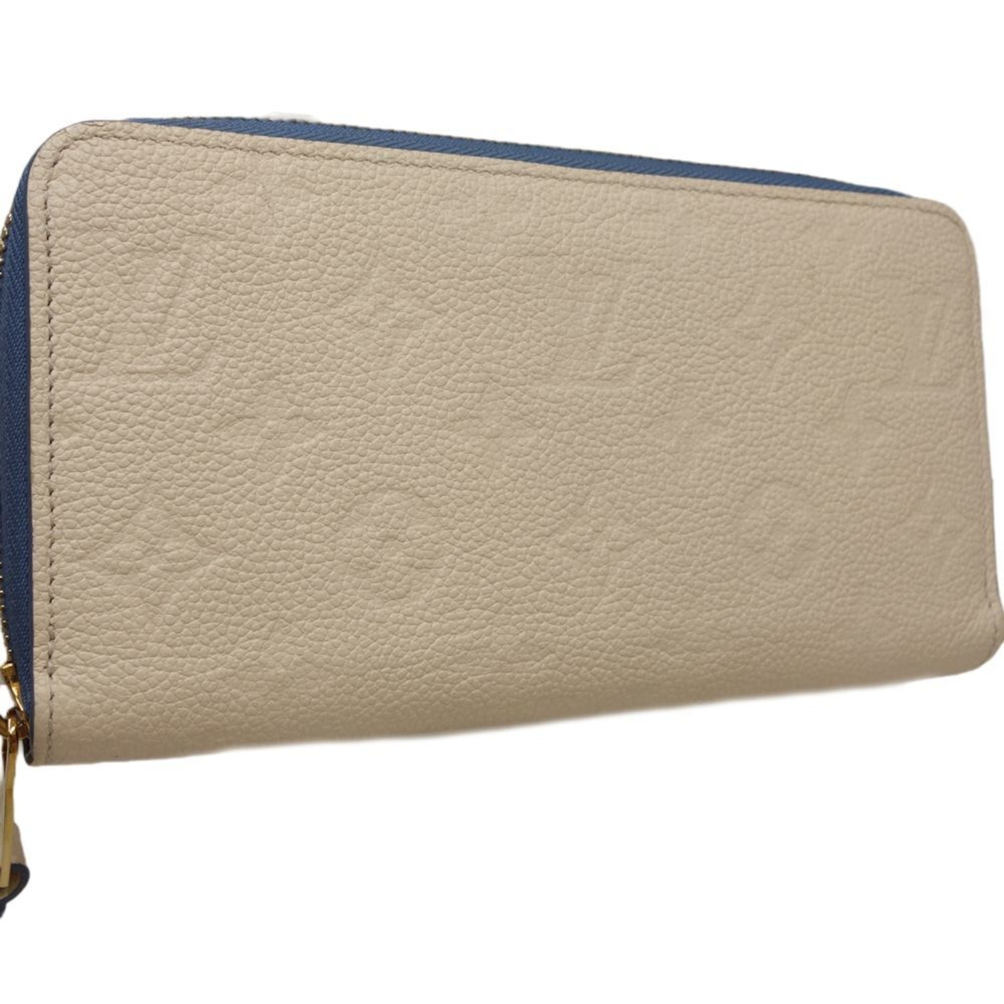 Louis Vuitton Blue Jean Cream Leather Long Wallet