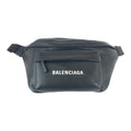 Balenciaga Black White Leather Fanny Pack Sling