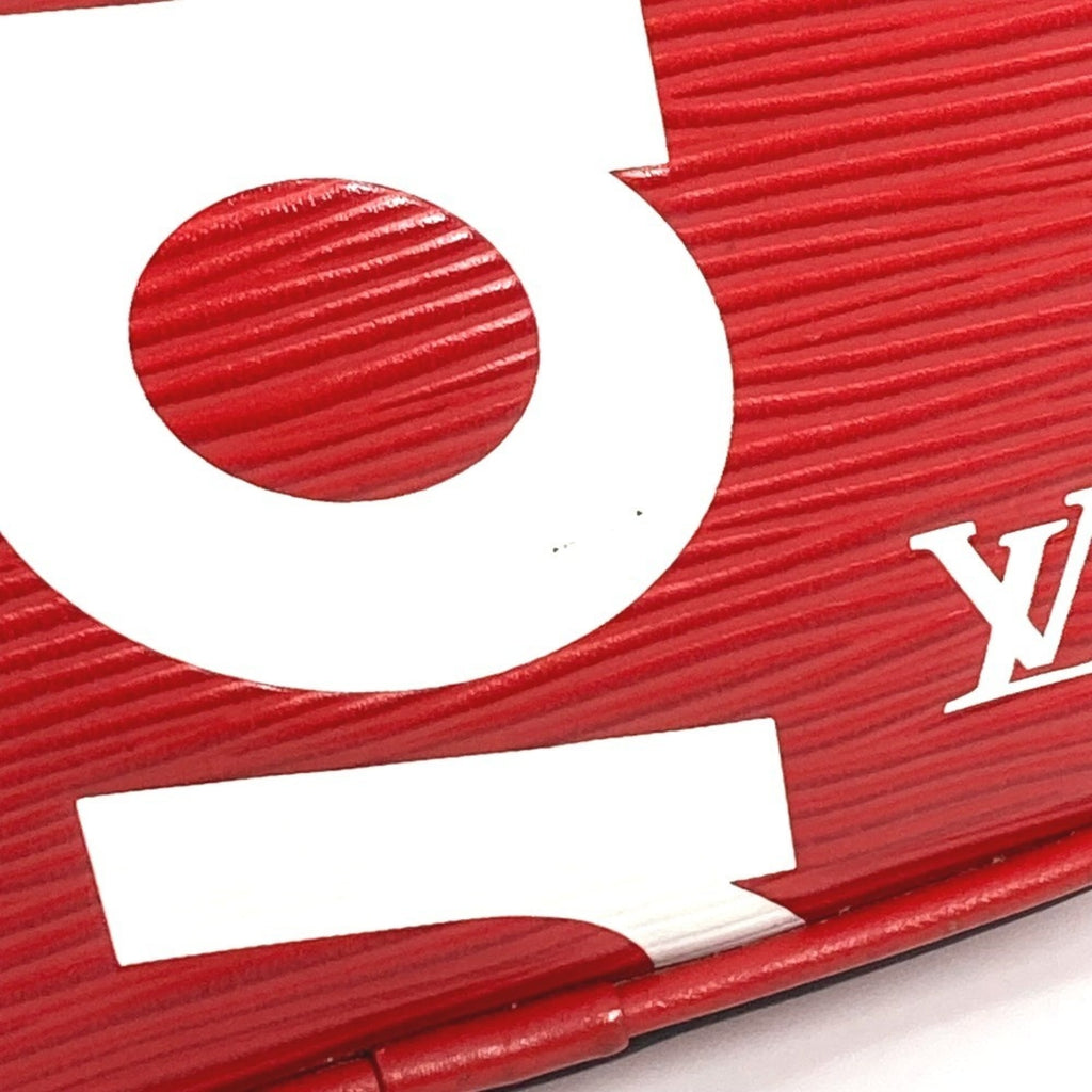 Louis Vuitton Red Color White Epi Leather Pochette Shoulder Bag