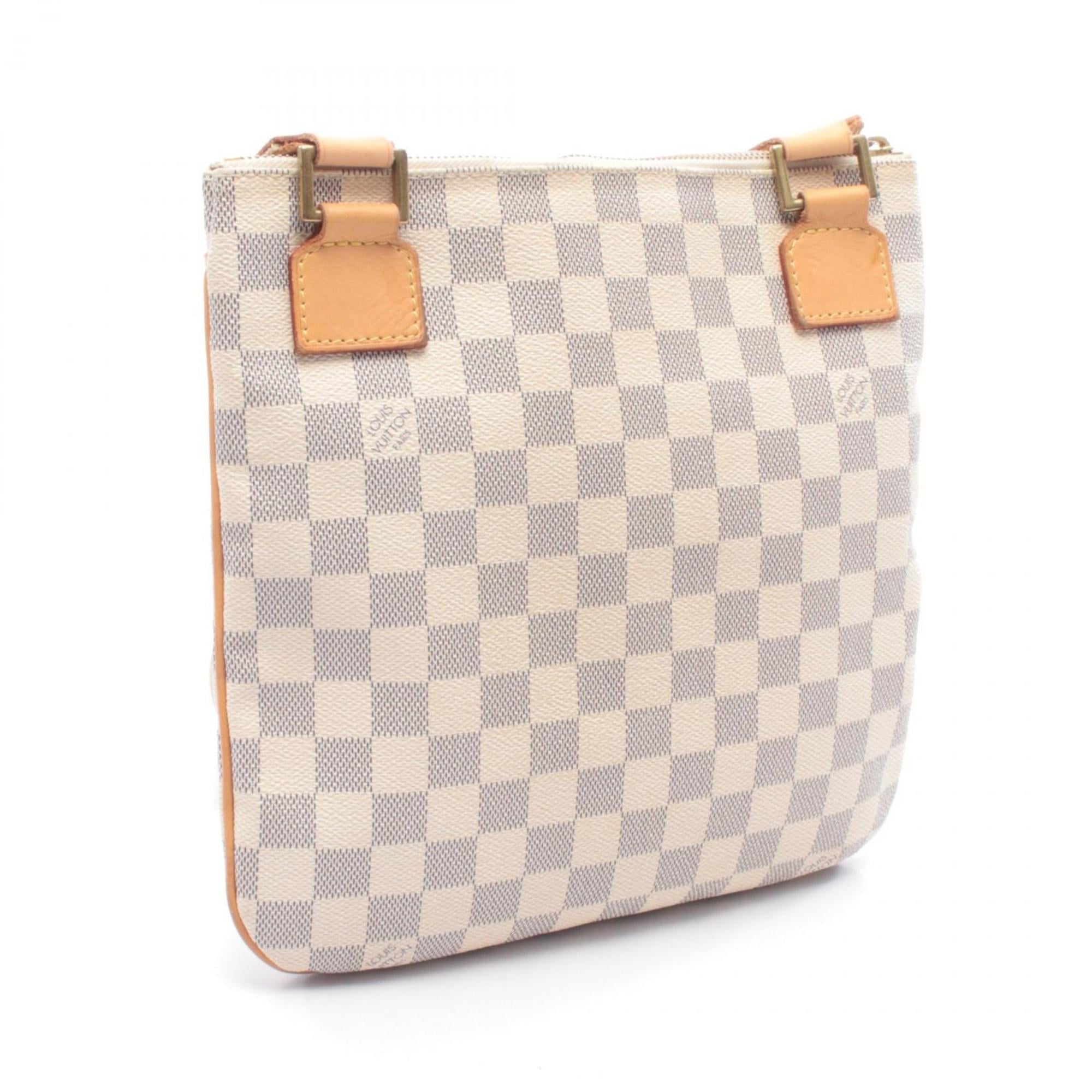 Louis Vuitton Damier Azur White Coated Canvas Leather Handbag Shoulder Bag