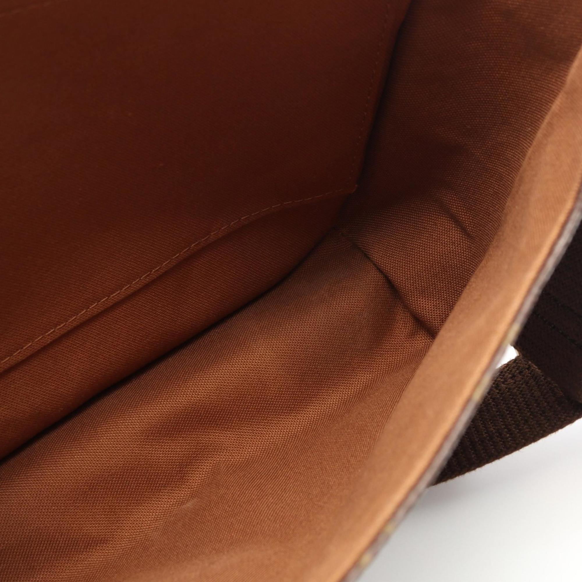 Louis Vuitton Brown Coated Canvas Leather Shoulder Bag