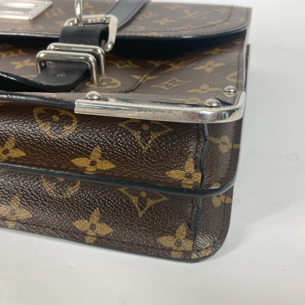 Louis Vuitton Black Brown Monogram Monogram Briefcase Handbag Tote Bag