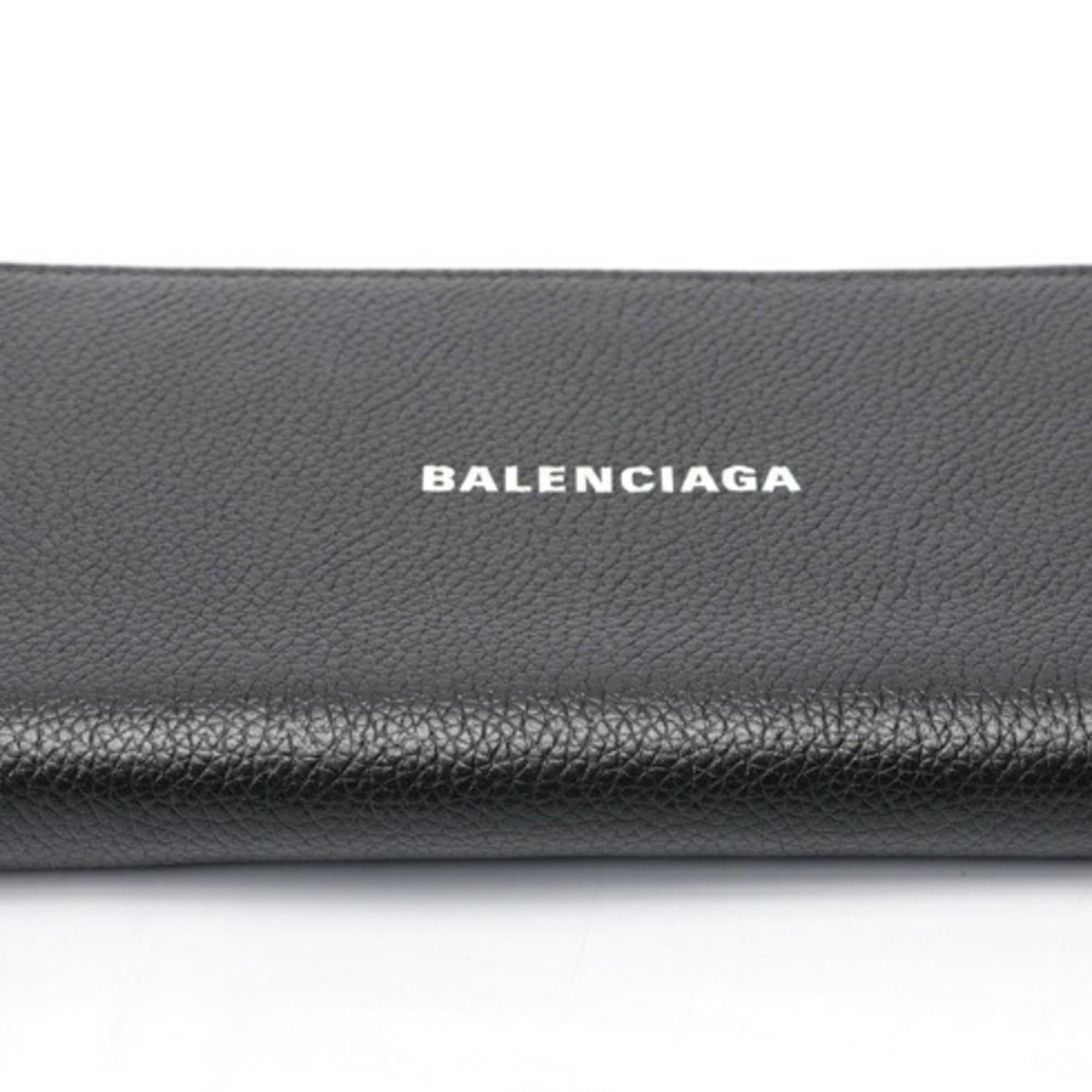 Balenciaga Black Leather Long Wallet (Bi-Fold)