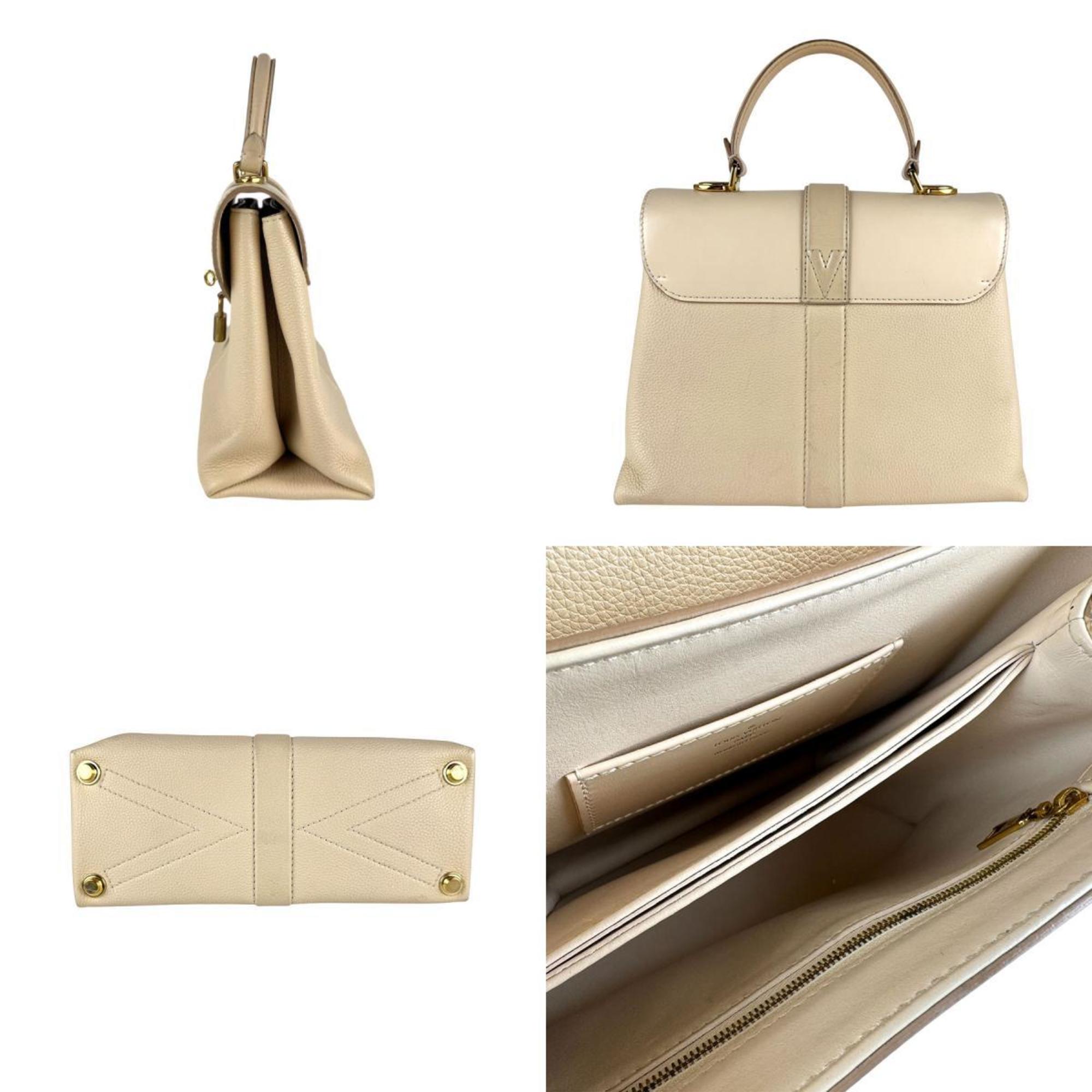 Louis Vuitton Light Beige Leather Handbag Shoulder Bag