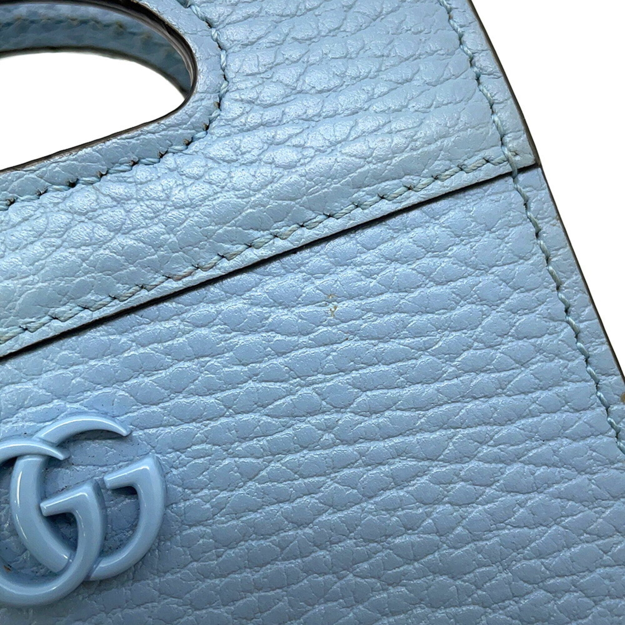 Gucci Light Blue Leather Chain/Shoulder Wallet (Pre-Owned)