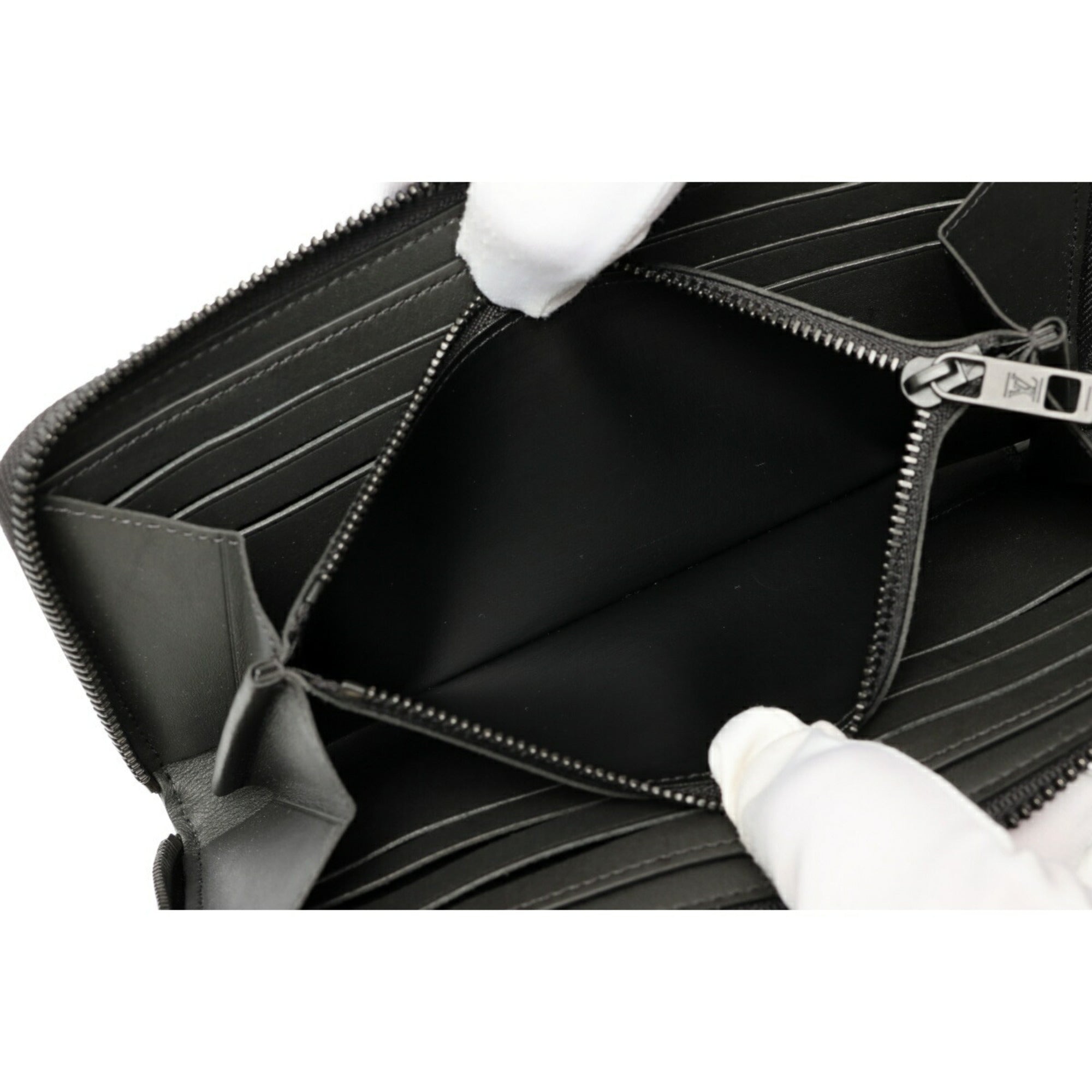Louis Vuitton Black Noir Leather Long Wallet