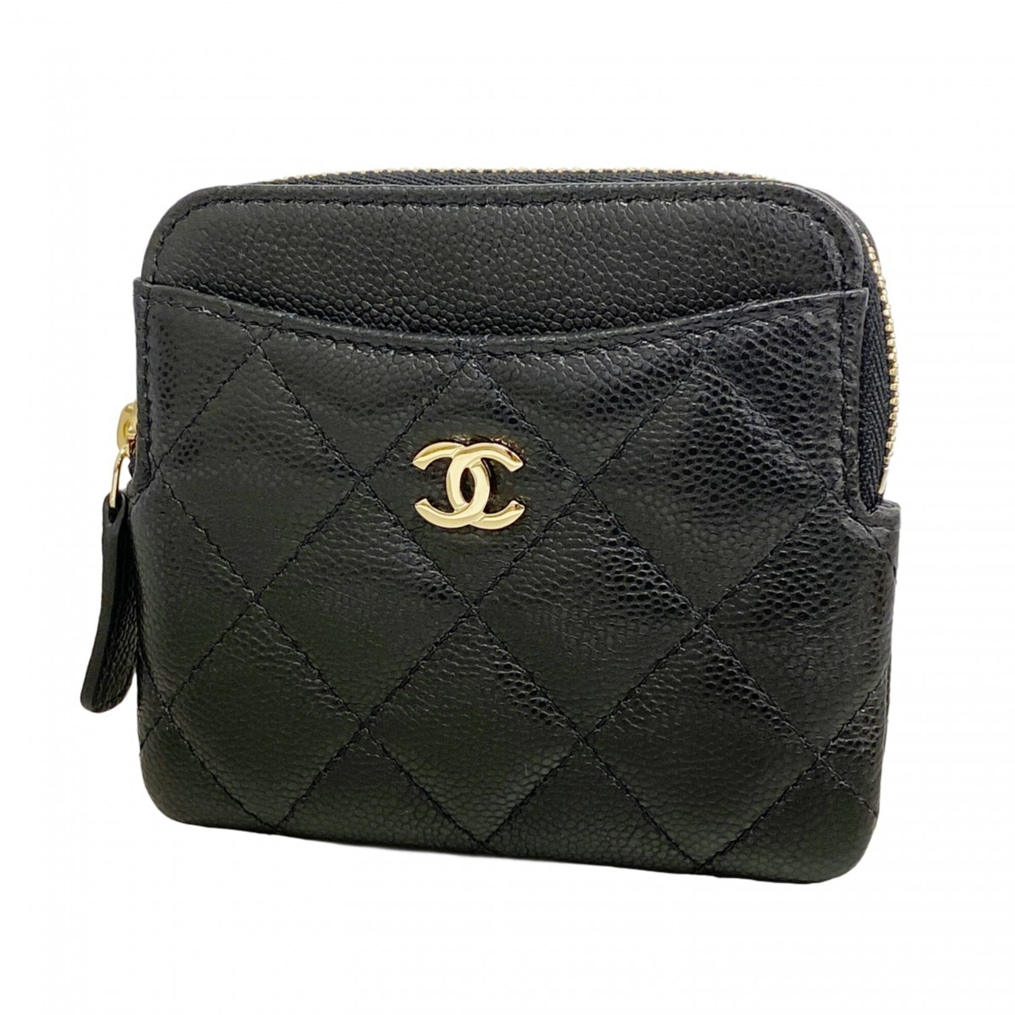 Chanel Black Grained Calfskin Coin Purse/Coin Case