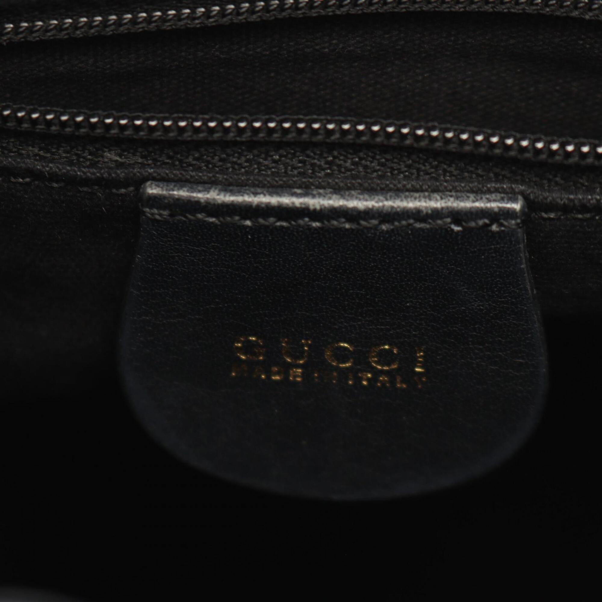 Gucci Black Leather Backpack Handbag (Pre-Owned)