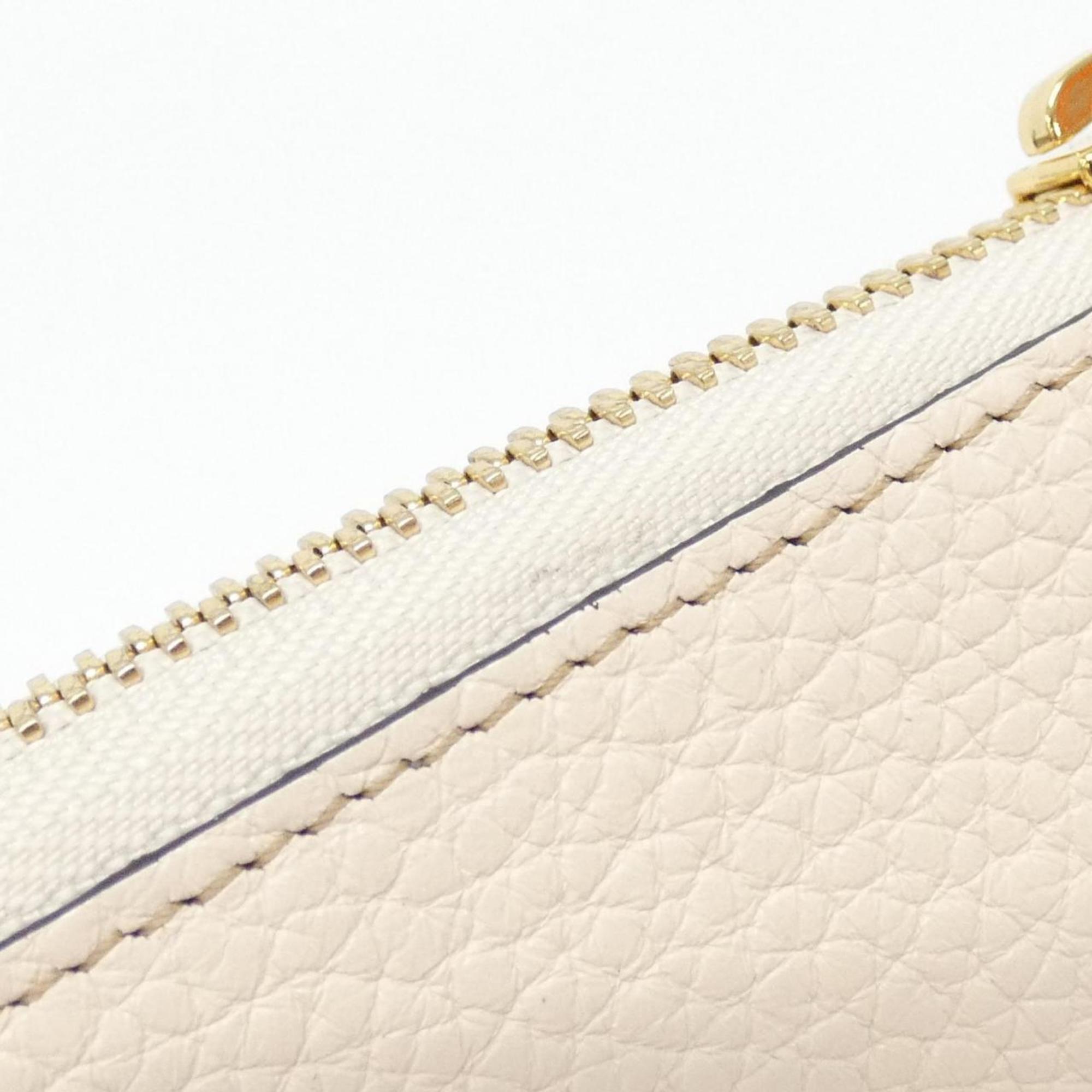 Louis Vuitton Cream Leather Long Wallet