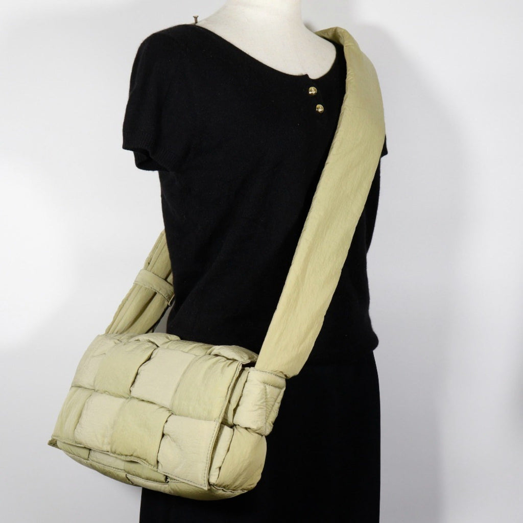 Bottega Veneta Khaki Nylon Pouch Shoulder Bag