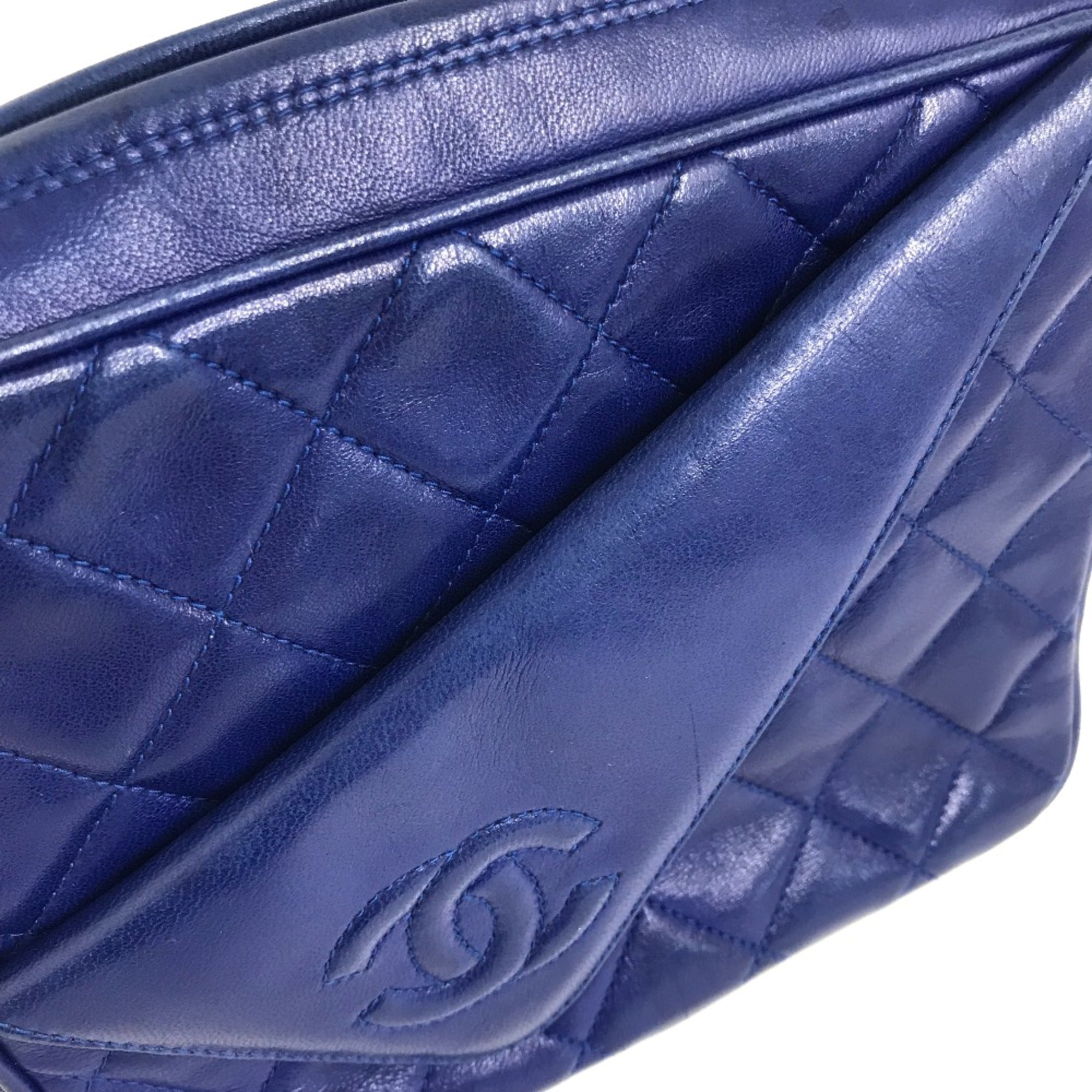 Chanel Blue Leather Shoulder Bag