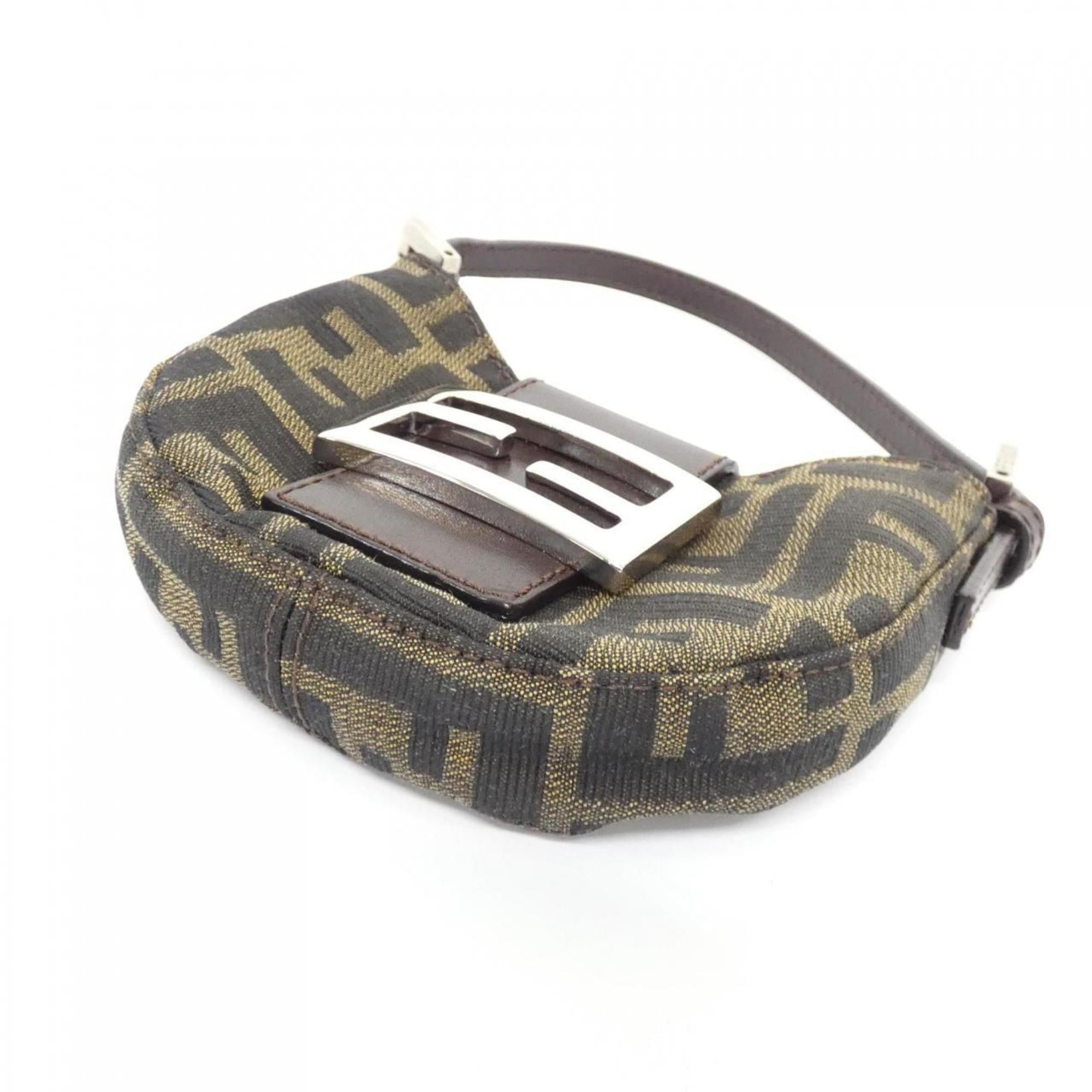 Fendi Silver Canvas Handbag