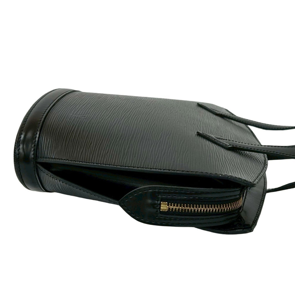 Louis Vuitton Black Leather Handbag Tote Bag
