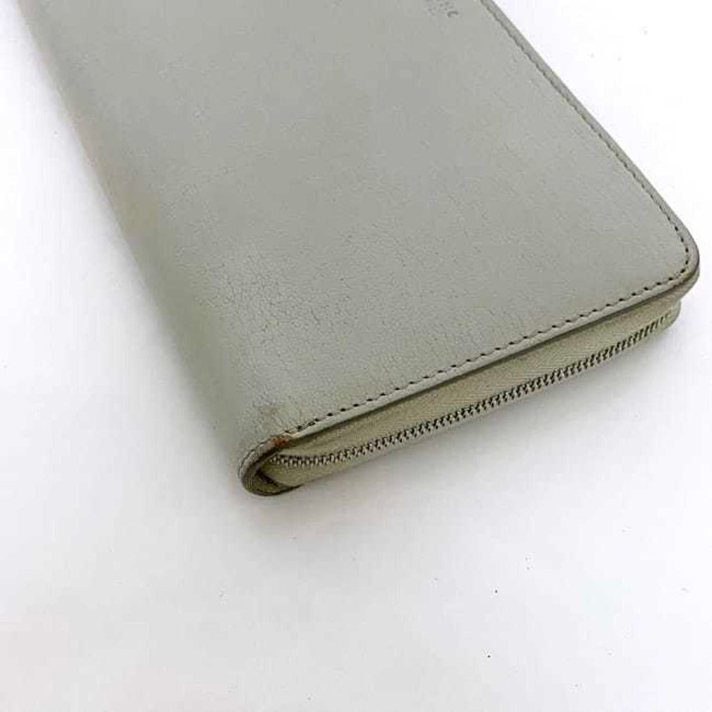 Celine Gray Leather Long Wallet (Bi-Fold)