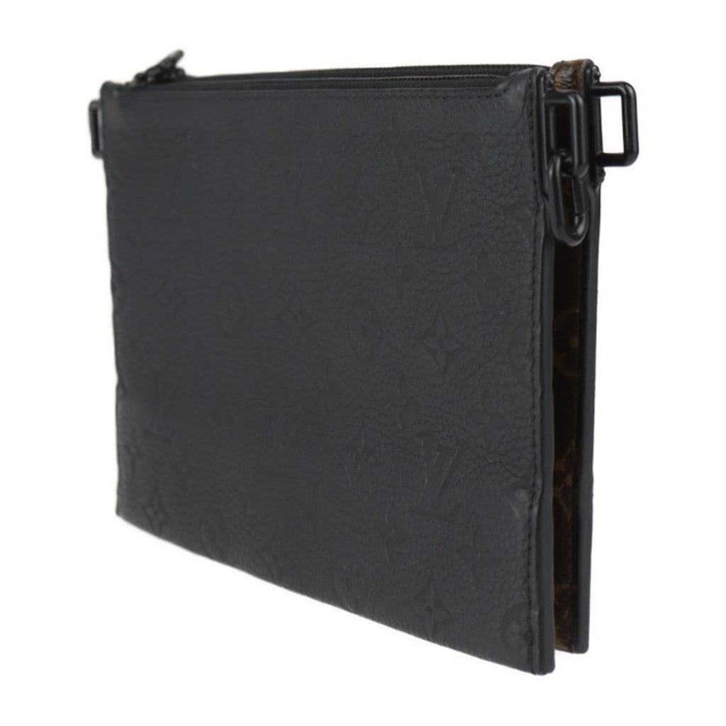 Louis Vuitton Black Brown Monogram Monogram Monogram Empreinte Clutch Bag Pouch Shoulder Bag