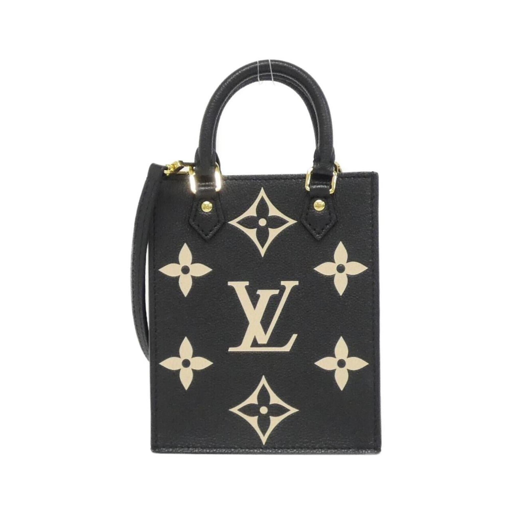 Louis Vuitton Monogram Empreinte Beige Black Leather Handbag