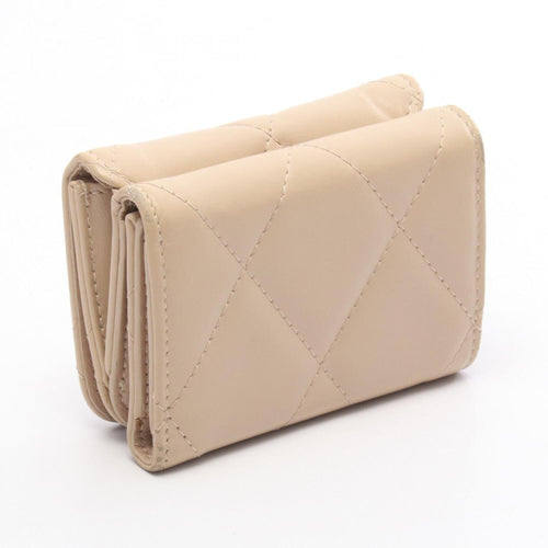 Balenciaga Beige Leather Wallet (Tri-Fold)