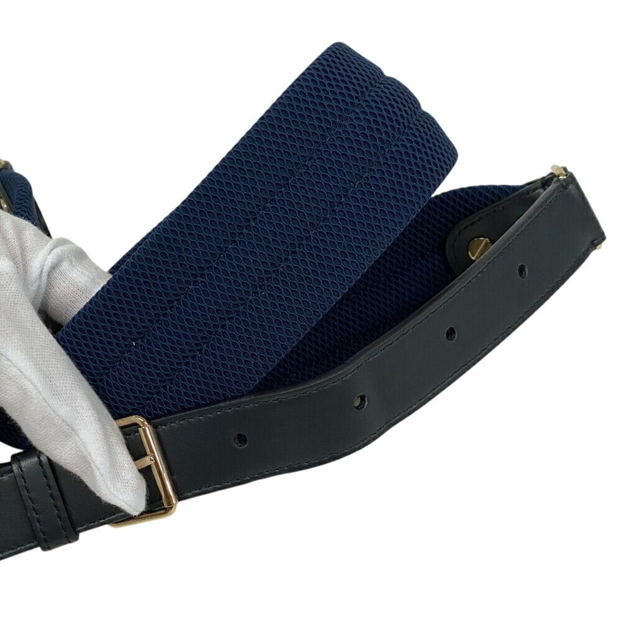 Christian Dior Navy White Leather Handbag (Pre-Owned)