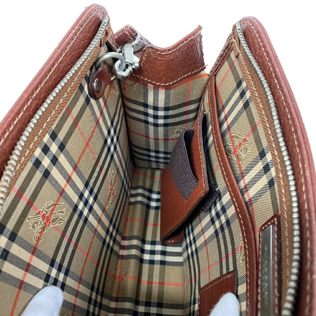 Burberry Brown Leather Clutch Bag