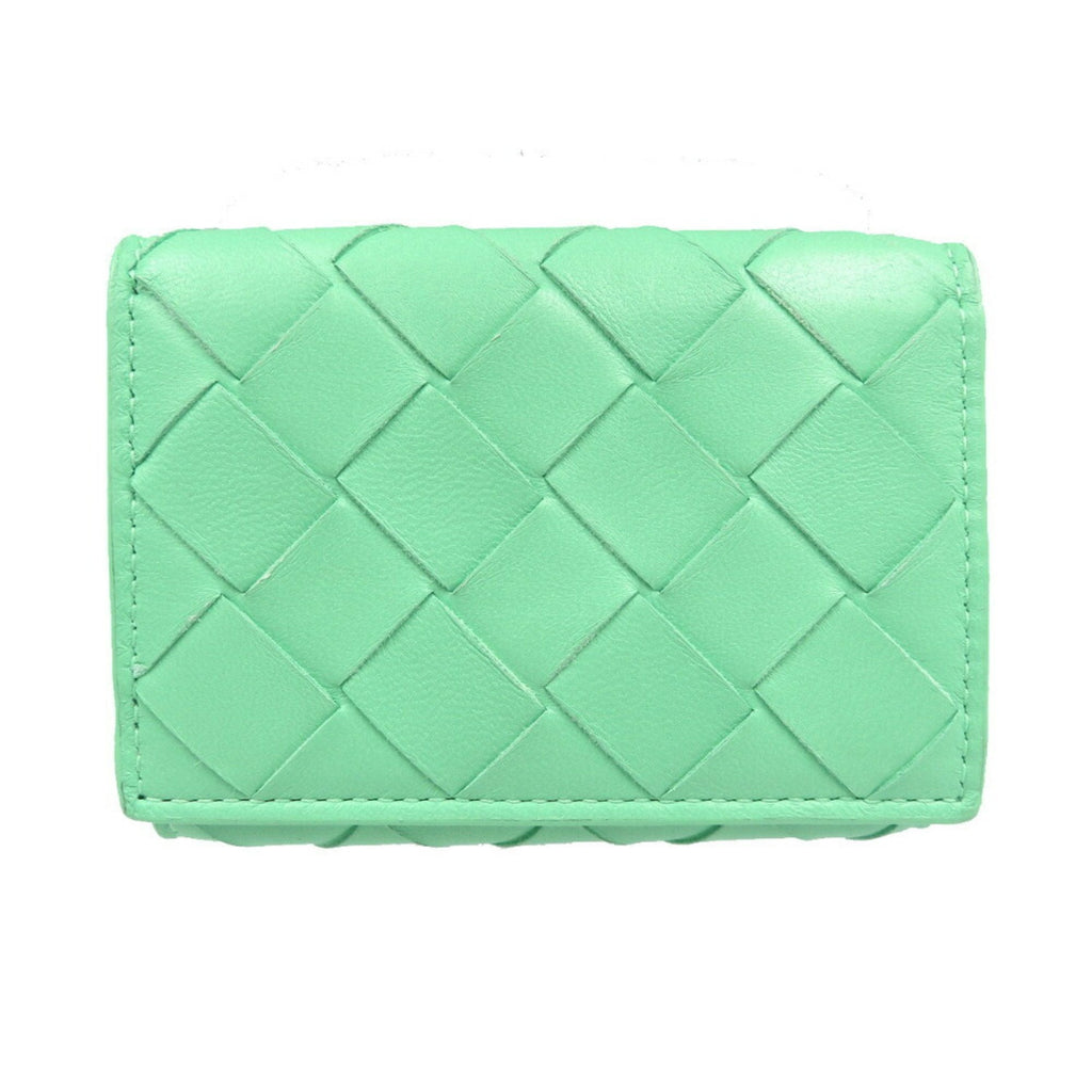 Bottega Veneta Green Leather Wallet (Tri-Fold)