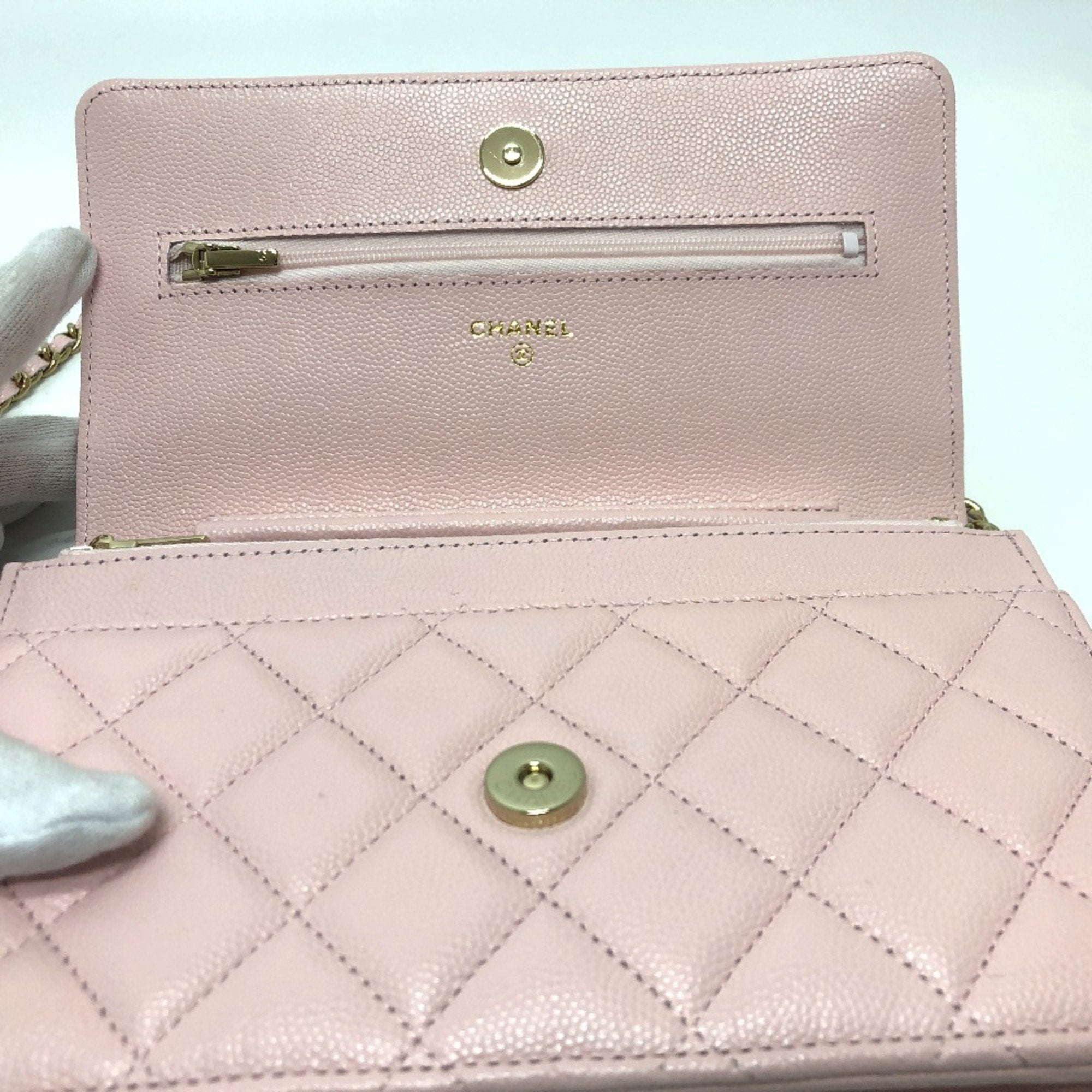 Chanel Pink Caviar Leather Shoulder Bag