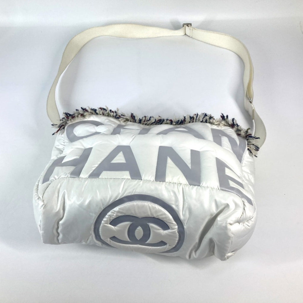 Chanel White Nylon Shoulder Bag