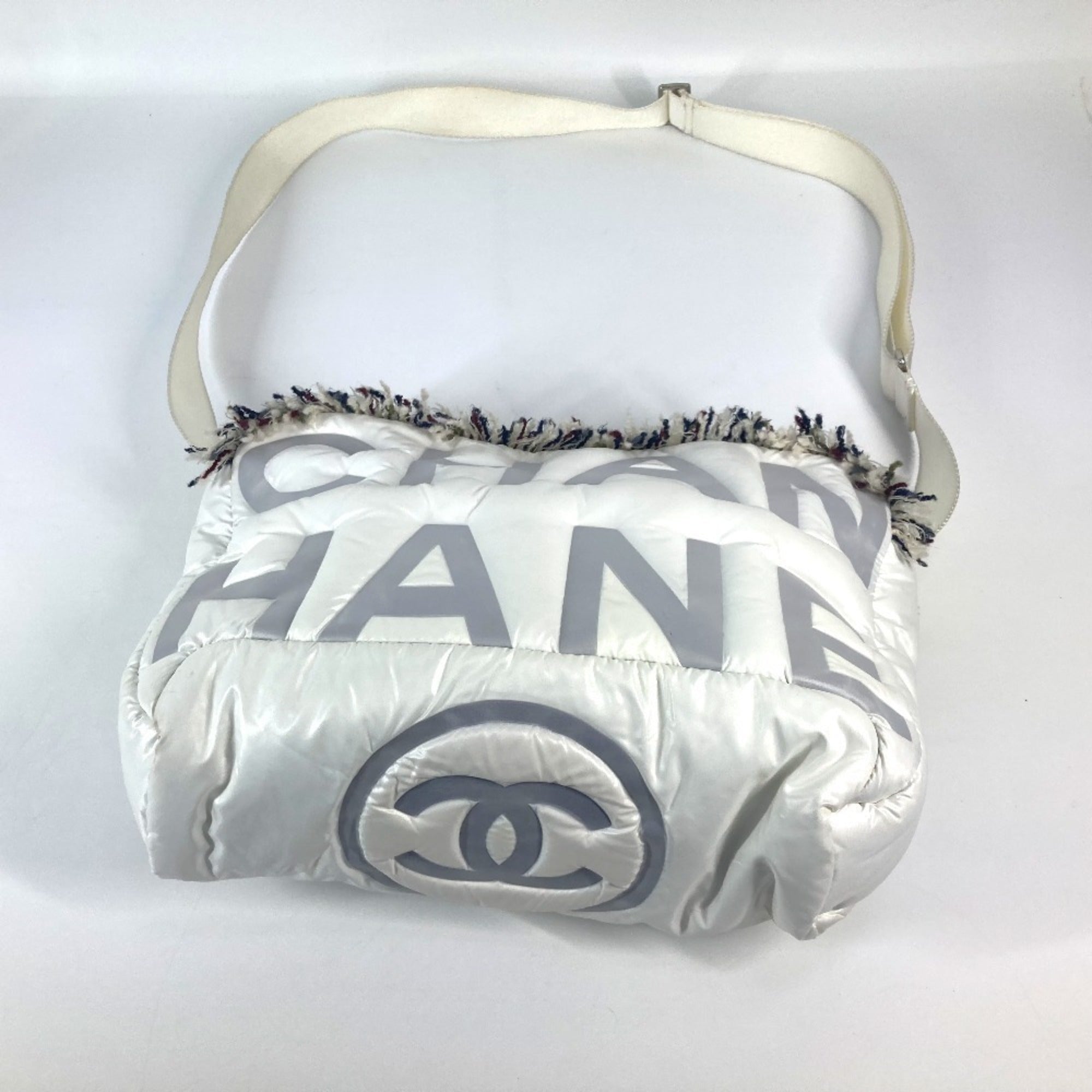 Chanel White Nylon Shoulder Bag