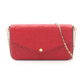 Louis Vuitton Red Color Rouge Monogram Empreinte Leather Pochette Shoulder Bag