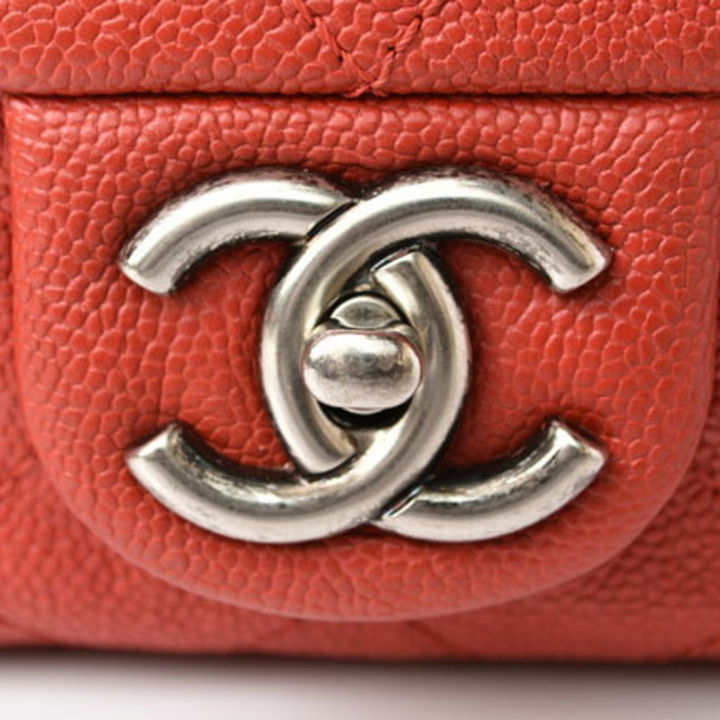 Chanel Red Color Caviar Leather Shoulder Bag