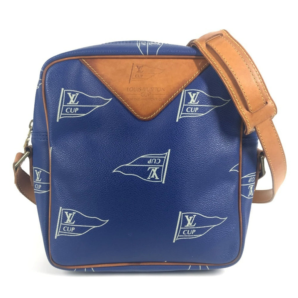 Louis Vuitton Louis Vuitton Cup Blue Leather Pochette Shoulder Bag