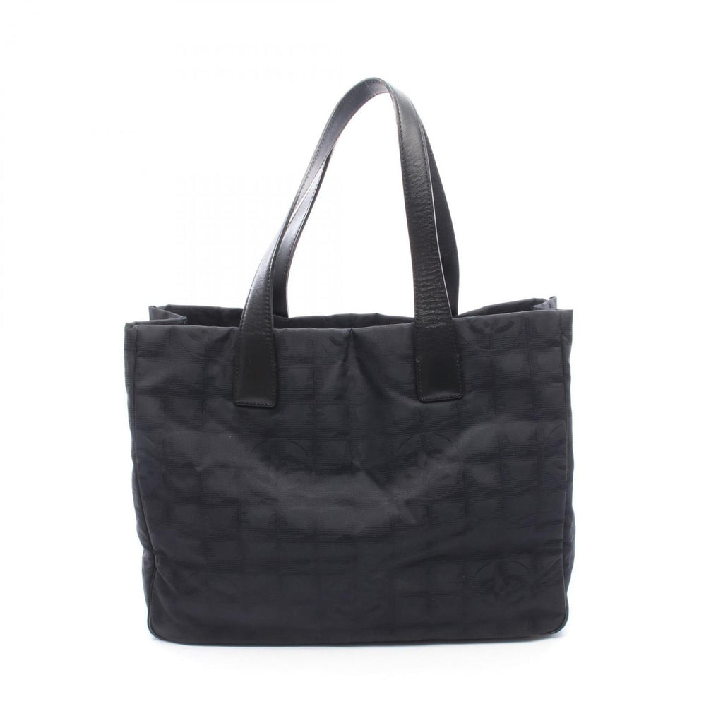 Chanel Black Leather Nylon Canvas Handbag Tote Bag