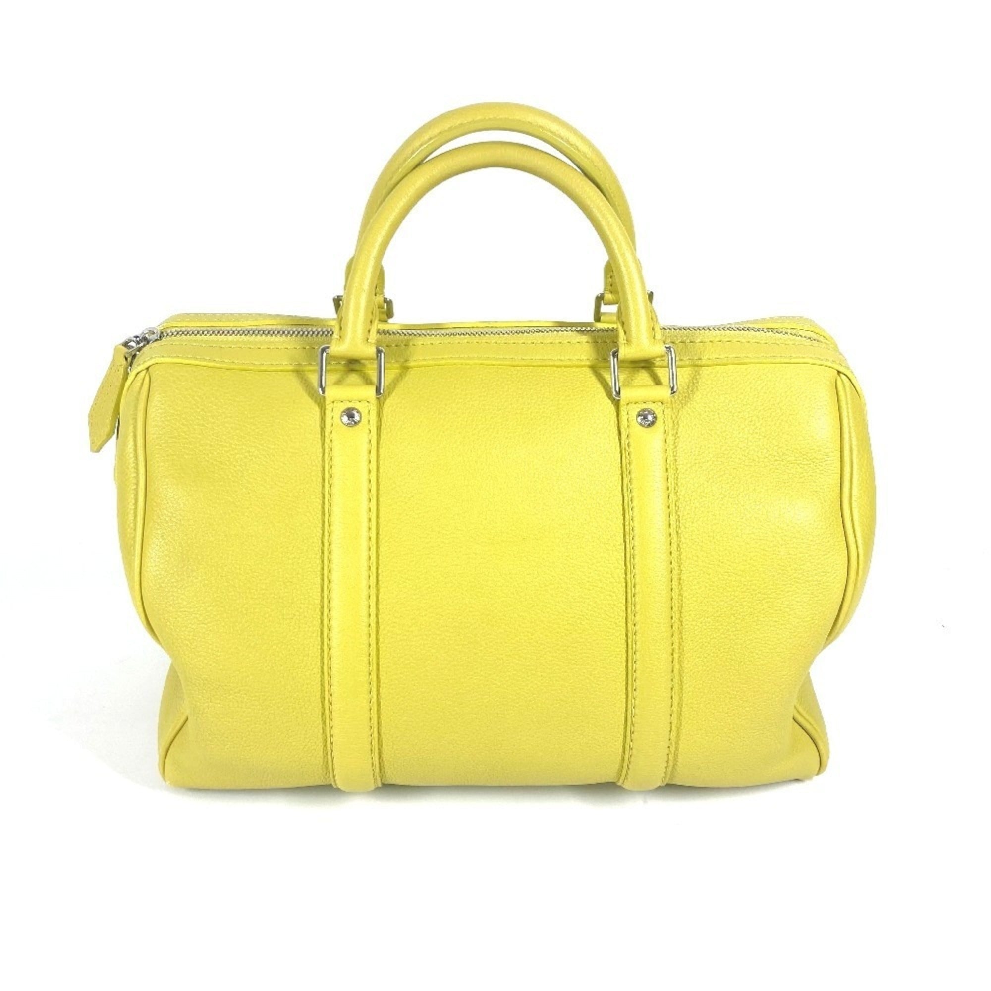 Louis Vuitton Pistache Yellow Leather Boston Bag Handbag Shoulder Bag