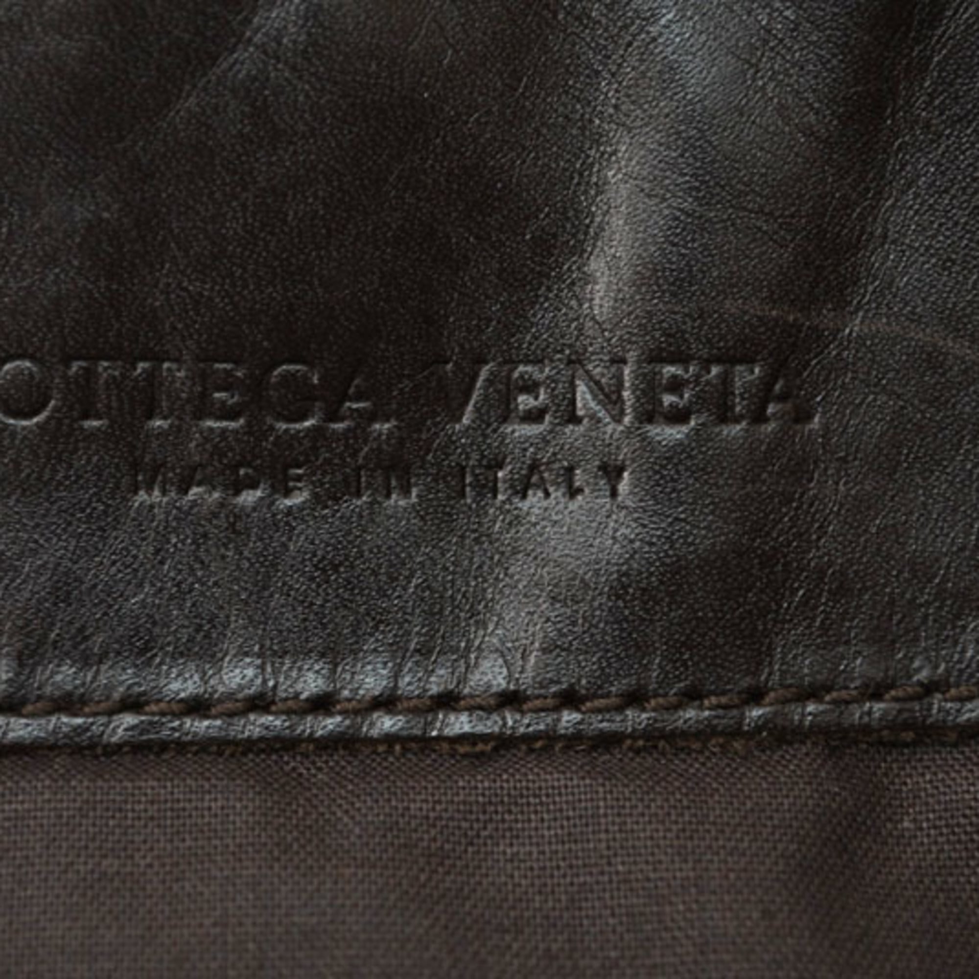 Bottega Veneta Dark Brown Leather Shoulder Bag