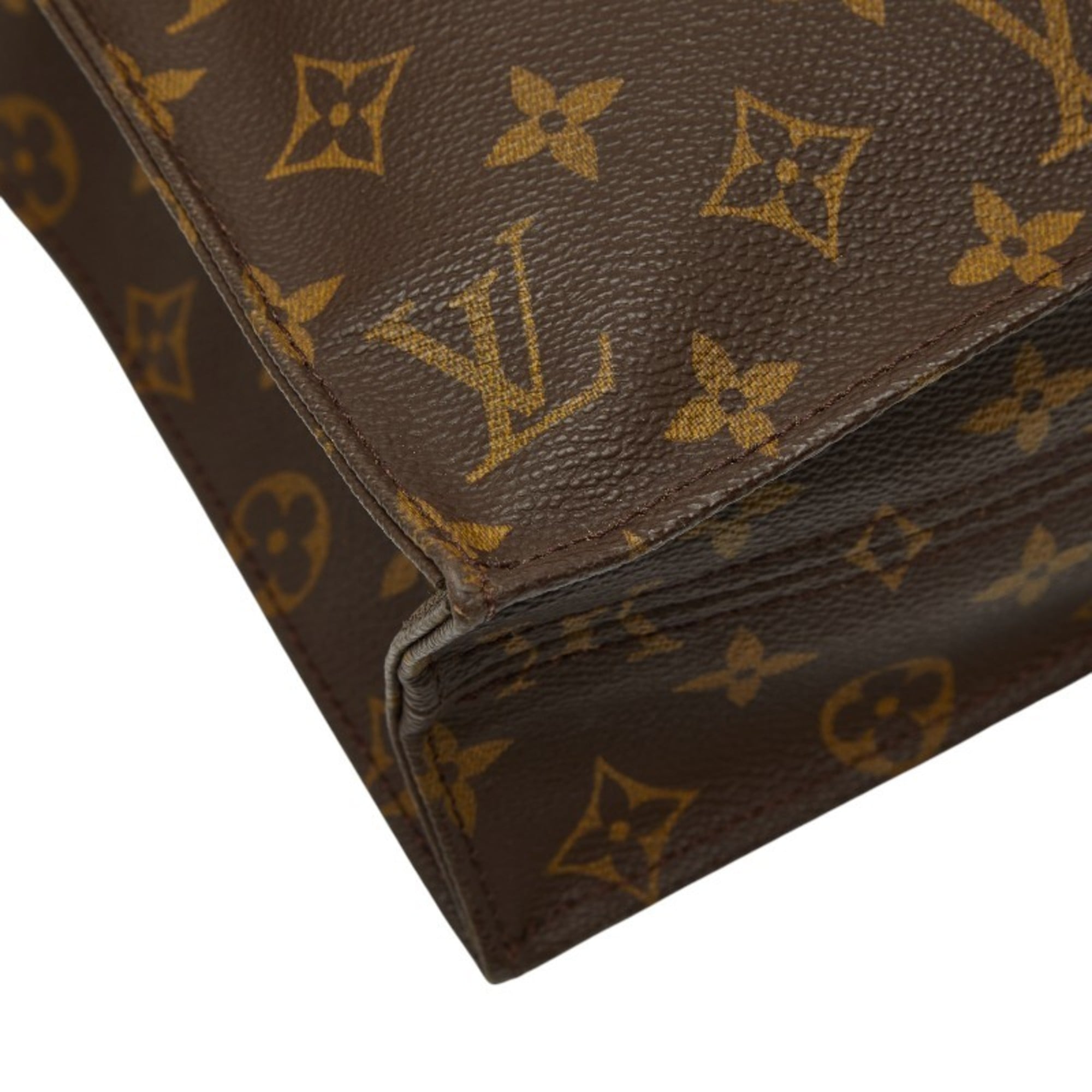 Louis Vuitton Brown Pvc Leather Handbag Tote Bag