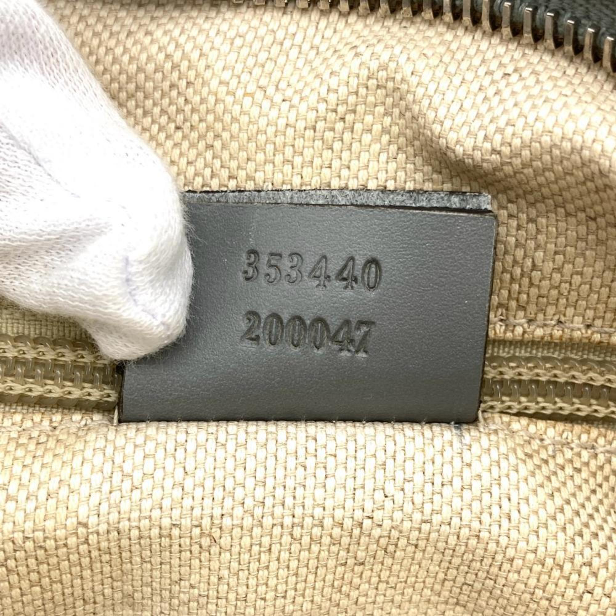 Gucci Gray Gg Supreme Leather Tote Bag (Pre-Owned)